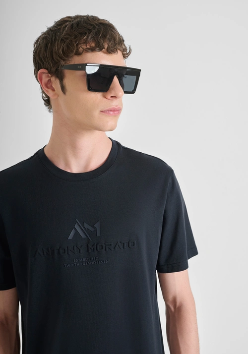 T-SHIRT REGULAR FIT IN JERSEY DI COTONE CON STAMPA RUBBER LOGATA - T-shirts & Polo Uomo | Antony Morato Online Shop