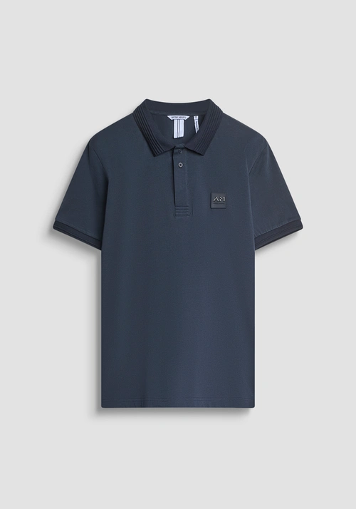 POLO REGULAR FIT IN JERSEY DI COTONE CON PICCOLA PATCH LOGATA - T-shirts & Polo Uomo | Antony Morato Online Shop