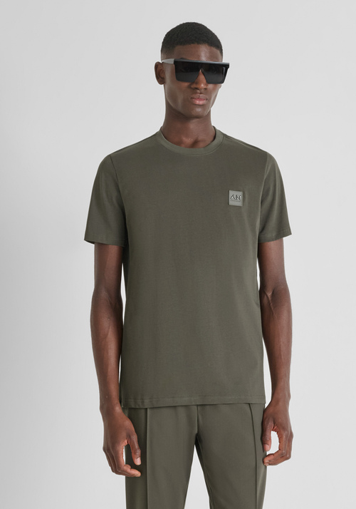 REGULAR FIT COTTON JERSEY T-SHIRT WITH SMALL LOGO PRINT - Regular fit t-shirts | Antony Morato Online Shop