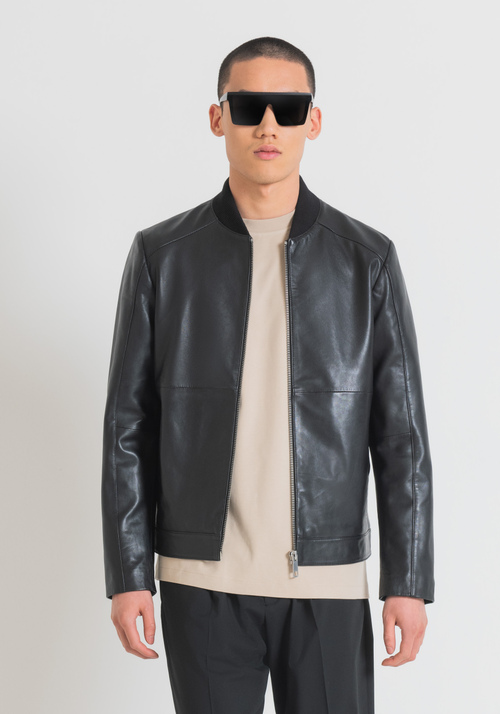 SLIM FIT JACKET IN GENUINE LEATHER - Men's Field Jackets and Coats | Antony Morato Online Shop