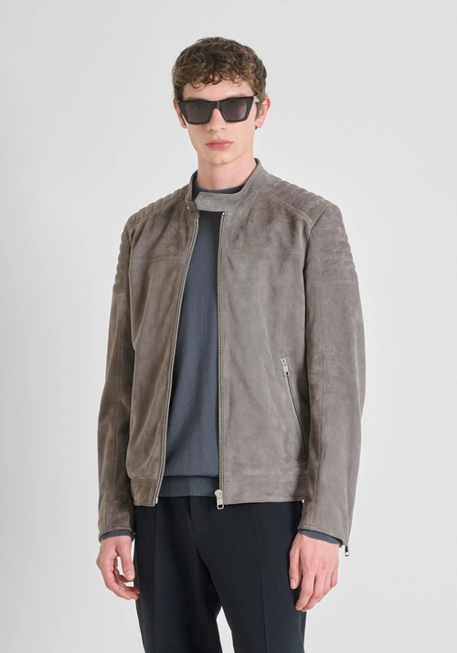 SLIM FIT REAL SUEDE JACKET - Leather coats | Antony Morato Online Shop