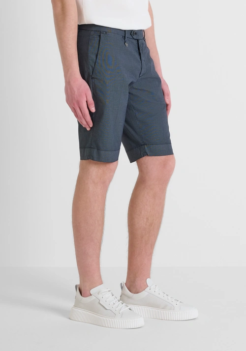 SHORTS SKINNY FIT "BRYAN" IN STRETCH COTTON BLEND WITH MICRO PATTERN - Shorts | Antony Morato Online Shop