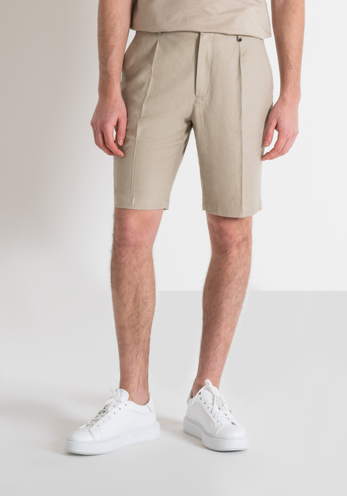 GUSTAF CARROT FIT SHORTS IN LINEN VISCOSE BLEND FABRIC - Men's Shorts | Antony Morato Online Shop