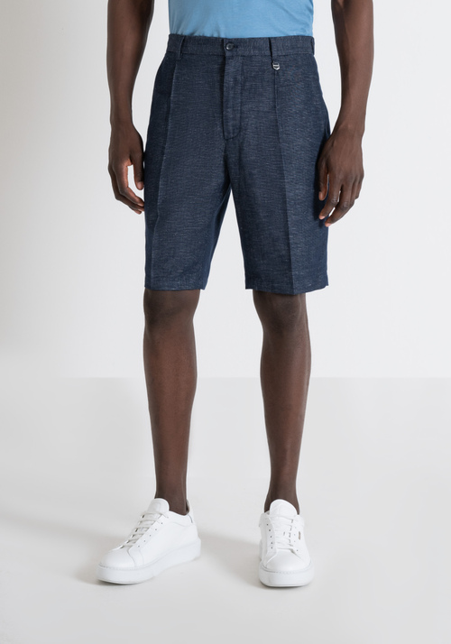 CARROT FIT "GUSTAF" SHORTS IN ARMORED COTTON-LINEN BLEND - Shorts | Antony Morato Online Shop