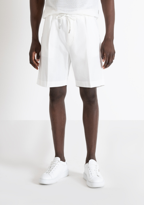 REGULAR FIT SHORTS "NEIL" IN LYOCELL SLUB COTTON BLEND - Shorts | Antony Morato Online Shop