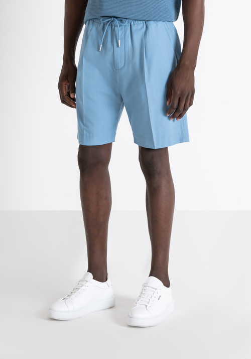 REGULAR FIT SHORTS "NEIL" IN LYOCELL SLUB COTTON BLEND - Men's Shorts | Antony Morato Online Shop