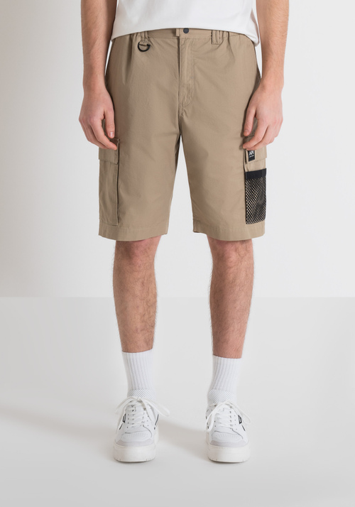 REGULAR FIT COTTON TWILL SHORTS WITH LOGO PATCH - Clothing | Antony Morato Online Shop