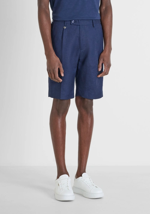 SHORTS REGULAR FIT "LUIS" IN LINEN VISCOSE BLEND - Pantalones | Antony Morato Online Shop