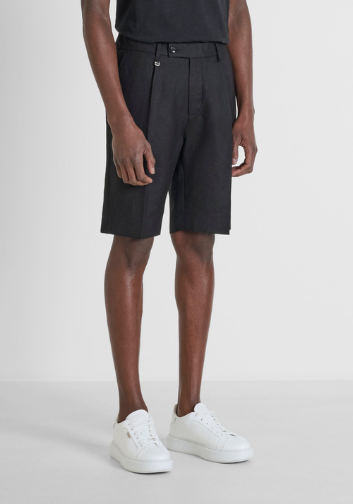 SHORTS REGULAR FIT "LUIS" IN LINEN VISCOSE BLEND - Pantalones | Antony Morato Online Shop