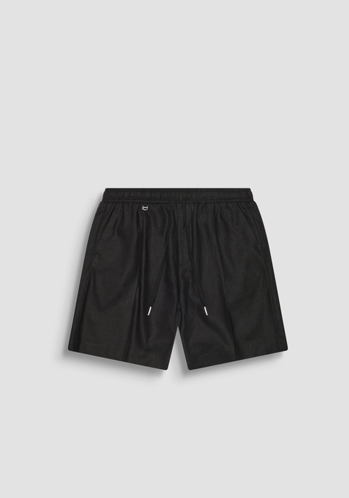 "NEIL" REGULAR FIT SHORT IN LINEN VISCOSE BLEND - Men's Shorts | Antony Morato Online Shop