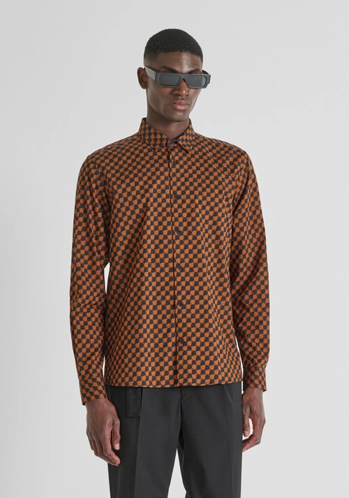 REGULAR STRAIGHT FIT „BARCELONA" HEMD AUS BAUMWOLLMISCHUNG MIT GEOMETRISCHEM PRINT - Bekleidung | Antony Morato Online Shop
