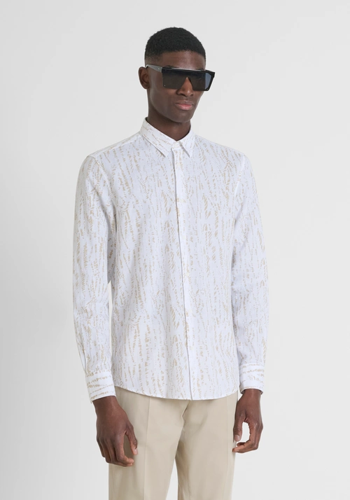 SHIRT SLIM FIT "NAPOLI" IN SOFT TOUCH PRINTED LINEN BLEND FABRIC - Chemises | Antony Morato Online Shop