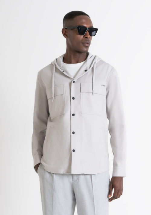 RELAXED FIT COTTON TWILL SHIRT WITH HOOD AND POCKETS - Men's Shirts | Antony Morato Online Shop