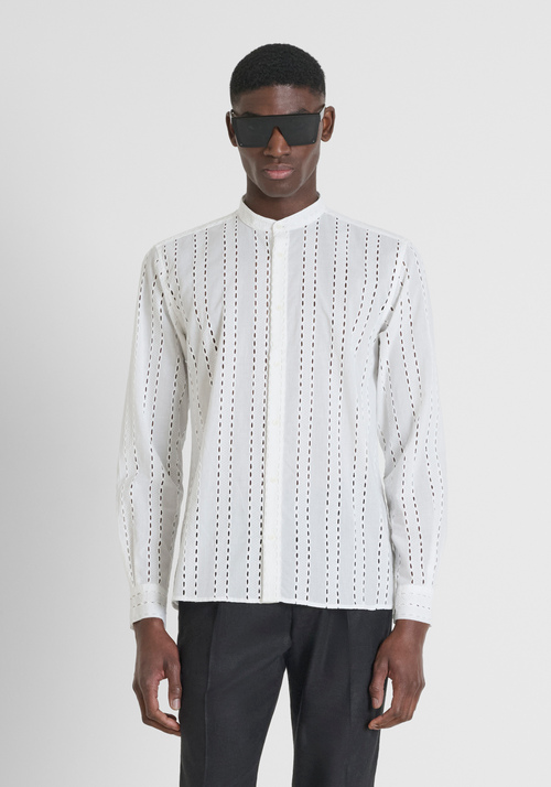 SHIRT REGULAR STRAIGTH FIT "MADRID" IN EMBROIDERED POPELINE COTTON - Shirts | Antony Morato Online Shop