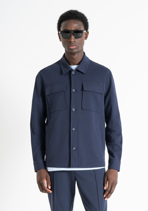 "OSLO" STRAIGHT FIT SHIRT IN STRETCH COTTON TWILL WITH POCKETS - Clothing | Antony Morato Online Shop