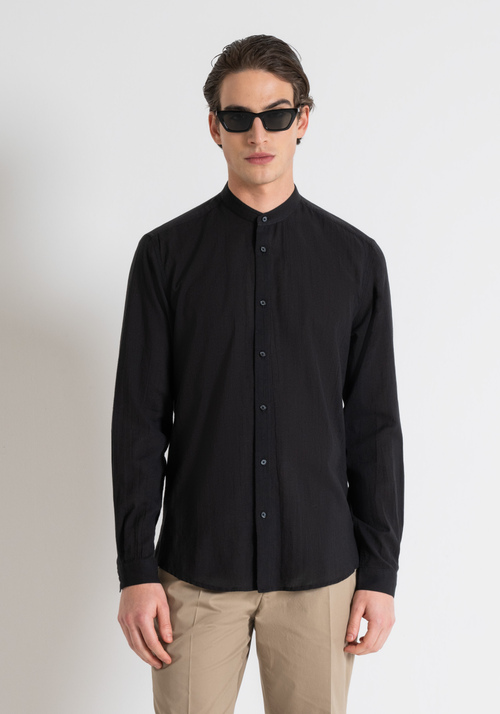 REGULAR FIT "SEOUL" COTTON SHIRT WITH WRINKLED EFFECT - Main Collection FW23 Men's Clothing | Antony Morato Online Shop