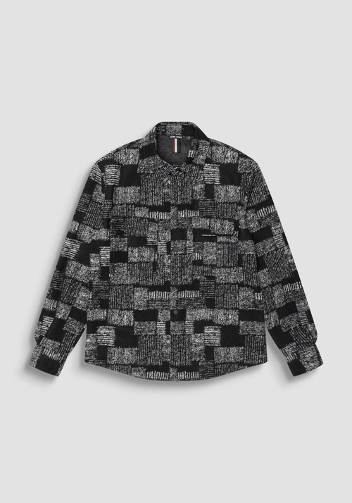 REGULAR STRAIGHT FIT "MUNICH" WOOL BLEND SHIRT WITH ABSTRACT PRINT - Men's Shirts | Antony Morato Online Shop