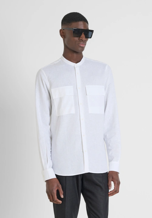 CAMICIA REGULAR FIT "MELBOURNE" IN MISTO LINO TOCCO MORBIDO - Mood Jakarta | Antony Morato Online Shop