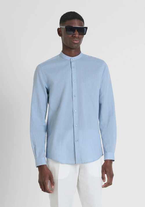 SLIM FIT SHIRT "TOLEDO" IN COTTON LINEN BLEND - Men's Shirts | Antony Morato Online Shop