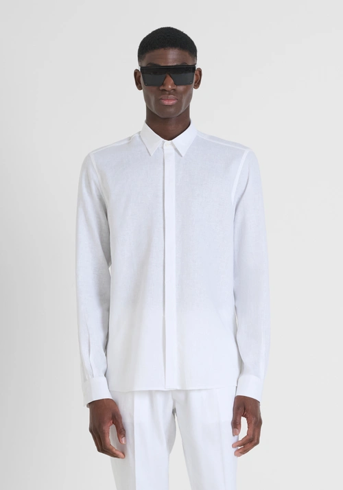 REGULAR FIT HEMD „SMIRNE“ AUS WEICHEM LEINEN-VISKOSE-GEMISCH - WHITE MODE: ON | Antony Morato Online Shop
