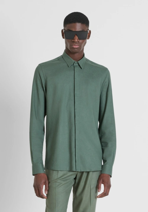 REGULAR FIT SHIRT "SMIRNE" IN SOFT TOUCH LINEN VISCOSE BLEND - Shirts | Antony Morato Online Shop