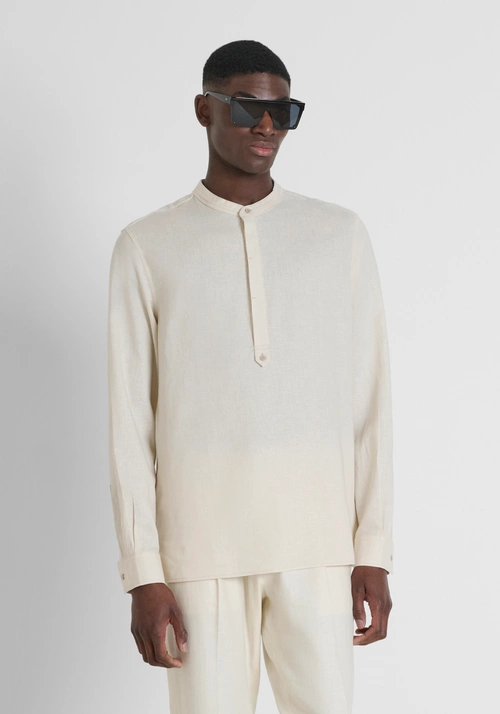 RELAXED FIT SHIRT "KILIS" IN SOFT TOUCH LINEN VISCOSE BLEND - Shirts | Antony Morato Online Shop