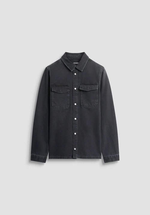 REGULAR FIT "LENNY" SHIRT IN BLACK DENIM - Clothing | Antony Morato Online Shop