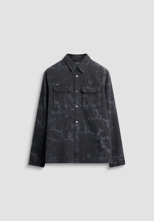 REGULAR FIT "ROB" SHIRT IN PROCESSED BLACK DENIM - Preview Men's Collection Fall-Winter 2025 | Antony Morato Online Shop