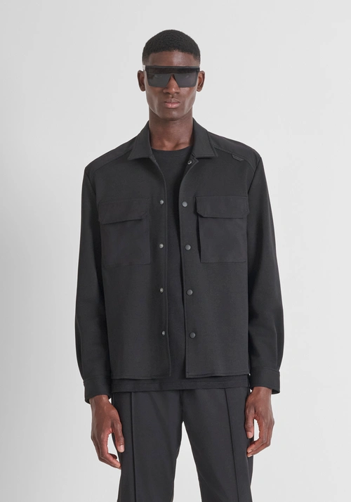 REGULAR FIT SHIRT IN COTTON BLEND WITH CONTRASTING FABRIC - Camisas | Antony Morato Online Shop