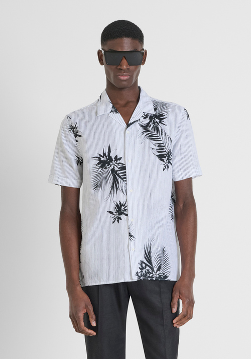 REGULAR STRAIGHT FIT HEMD „HONOLULU“ AUS BEDRUCKTEM BAUMWOLL-LEINEN-GEMISCH - Hemden | Antony Morato Online Shop