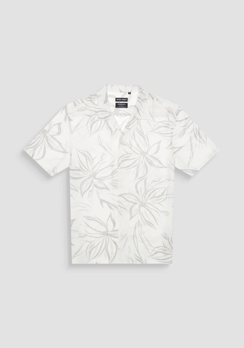 REGULAR STRAIGHT FIT HEMD „HONOLULU“ AUS BEDRUCKTEM VISKOSE-LEINEN-GEMISCH - Bekleidung | Antony Morato Online Shop