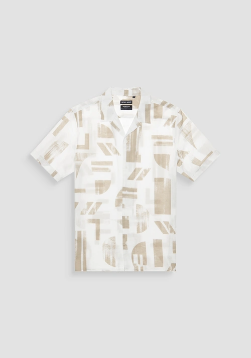 "HONOLULU" REGULAR FIT SHIRT IN A PRINTED LINEN BLEND - Mood Ho Chi Minh | Antony Morato Online Shop