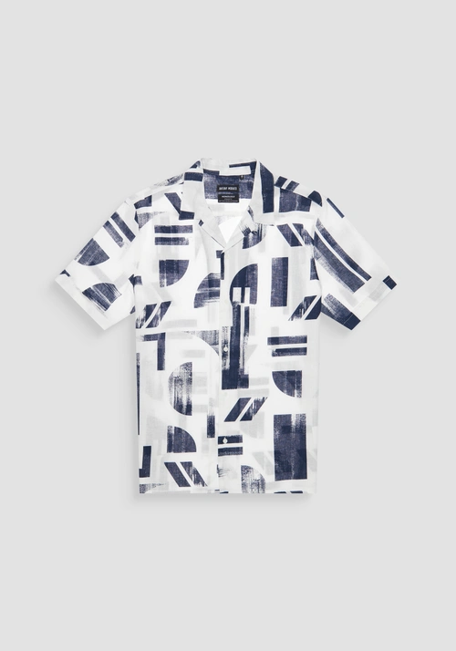 CHEMISE REGULAR STRAIGHT FIT « HONOLULU » EN LIN MÉLANGÉ IMPRIMÉ - Chemises | Antony Morato Online Shop