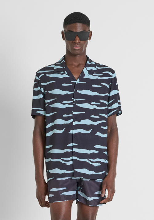SHIRT REGULAR STRAIGHT FIT "HONOLULU" IN PRINTED VISCOSE FABRIC - Capsule collection Ken | Antony Morato Online Shop