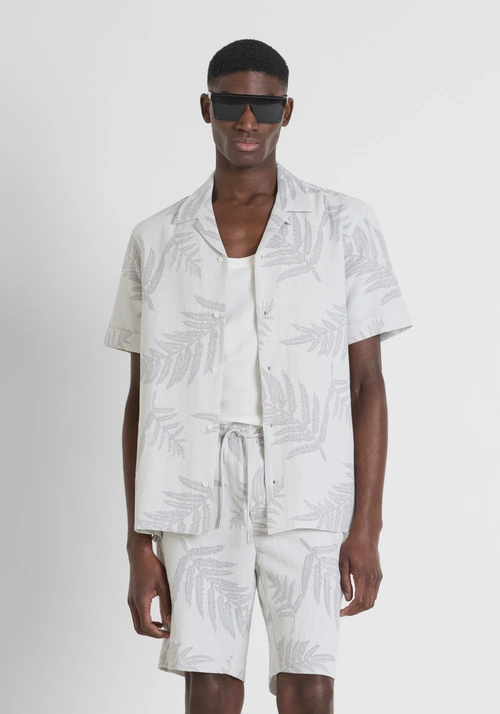 CAMICIA REGULAR STRAIGHT FIT "HONOLULU" IN JACQUARD DI COTONE - Mood Jakarta | Antony Morato Online Shop