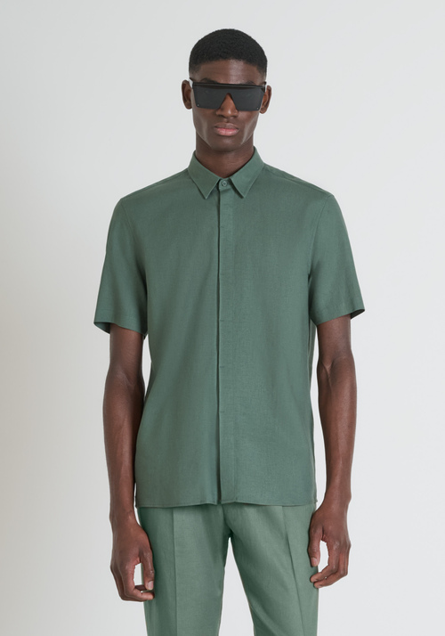 CAMISA RELAXED FIT DE MEZCLA DE ALGODÓN EN JACQUARD - Escape From The Office | Antony Morato Online Shop