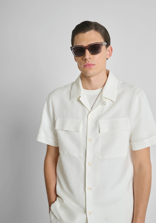 Camicia Hawaiana LINOCOUTON Da Uomo – Maniche Corte, Fantasia Fenicotteri Rosa, Colore Vivace, Per Feste E Spiaggia
