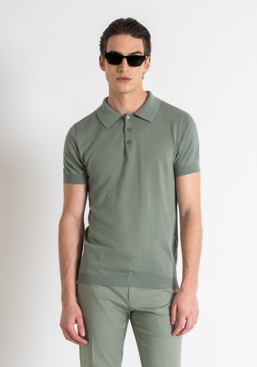 SLIM FIT POLO SHIRT IN SOFT, LIGHTWEIGHT SOLID-COLOUR YARN - Men's T-shirts & Polo | Antony Morato Online Shop
