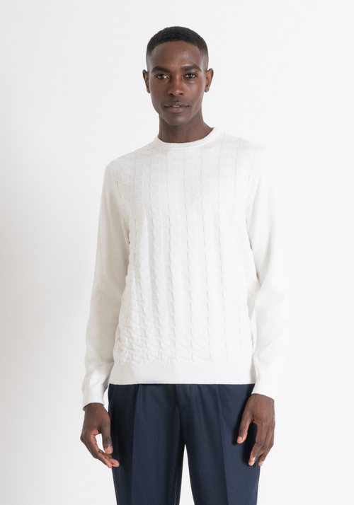 REGULAR FIT WOOL BLEND JUMPER WITH GEOMETRIC PATTERN Antony Morato