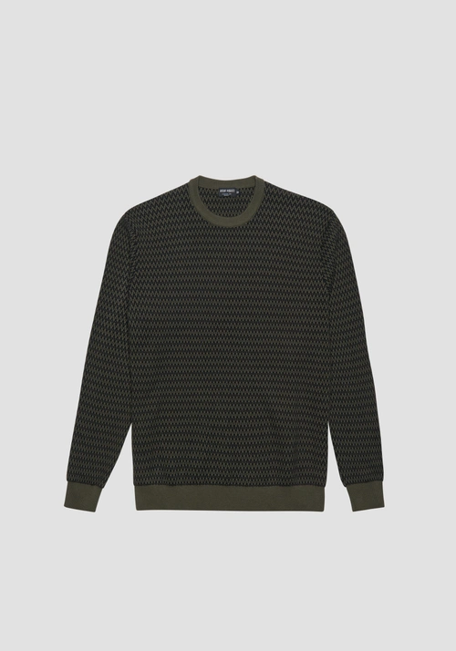 JERSEY DE CUELLO REDONDO REGULAR FIT DE ALGODÓN CON MOTIVO A RAYAS - Prendas de punto | Antony Morato Online Shop