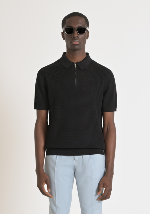 REGULAR-FIT COTTON SHORT-SLEEVED SWEATER - Men's Knitwear | Antony Morato Online Shop