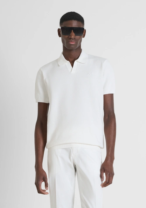 JERSEY REGULAR FIT DE ALGODÓN SUAVE CON LOGOTIPO BORDADO - Camisetas y polo | Antony Morato Online Shop