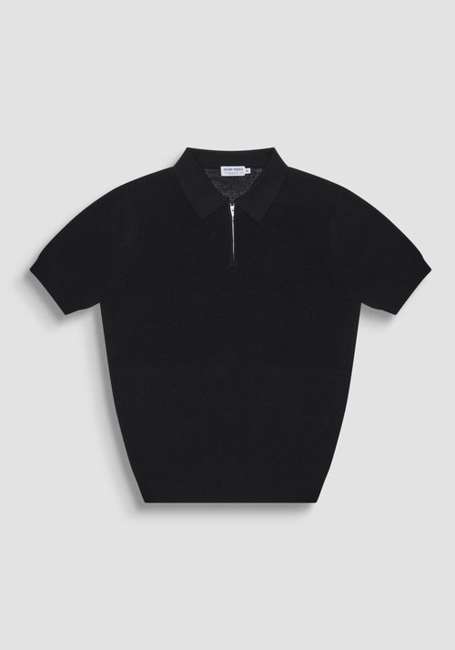REGULAR FIT COTTON-BLEND SHIRT WITH ZIP - Men's Knitwear | Antony Morato Online Shop
