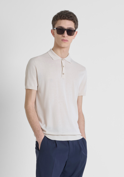 REGULAR FIT SWEATER IN COTTON BLEND SOFT YARN WITH FOAM LOGO PRINT - Men's Knitwear | Antony Morato Online Shop