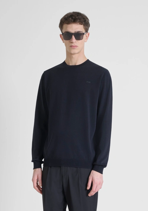 REGULAR FIT COTTON BLEND JERSEY WITH LOGO - Men's Knitwear | Antony Morato Online Shop