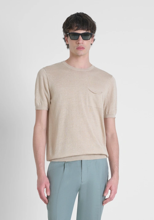 SWEATER REGULAR FIT IN LINEN BLEND YARN - Men's T-shirts & Polo | Antony Morato Online Shop