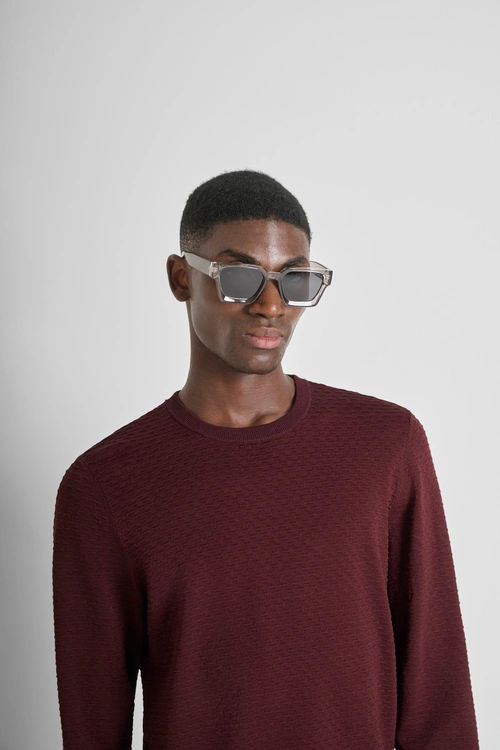 SLIM FIT CREW-NECK SWEATER IN VISCOSE BLEND WITH JACQUARD PATTERN - Preview Men's Collection Fall-Winter 2025 | Antony Morato Online Shop