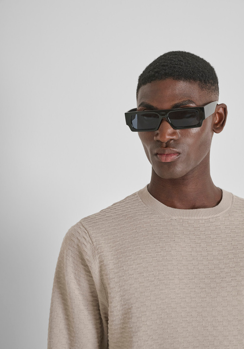 PULL REGULAR FIT EN COTON AVEC MOTIF GÉOMÉTRIQUE - Pulls | Antony Morato Online Shop