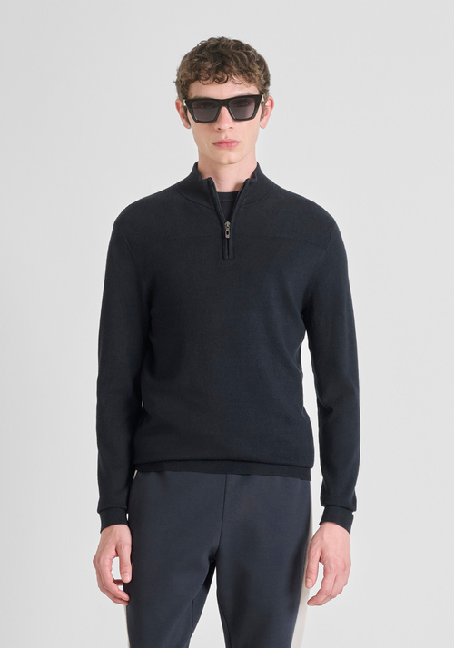 MAGLIA SLIM FIT IN MISTO VISCOSA CON ZIP - Abbigliamento Uomo | Antony Morato Online Shop