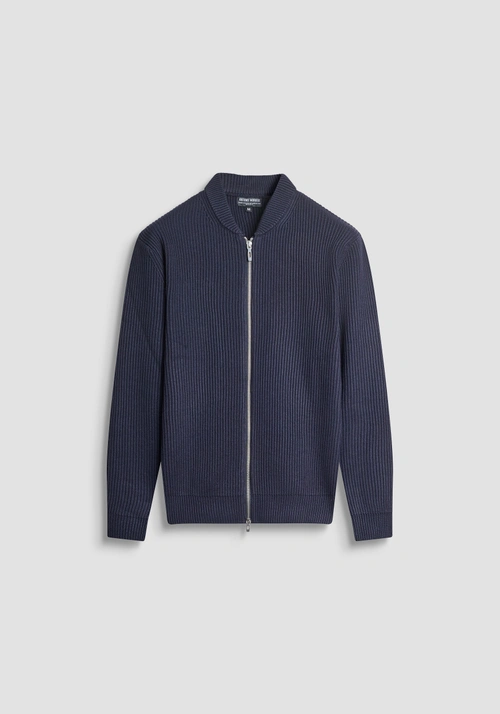 ZIPPED REGULAR FIT WOOL BLEND KNITTED JERSEY - Clothing | Antony Morato Online Shop